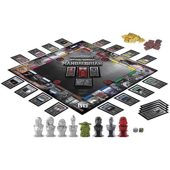 Star Wars Monopoly Board Game - The Mandalorian Theme with Retro Figure - Picture 2 of 11